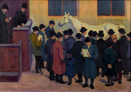 Robert Polhill Bevan Under the Hammer preliminary version c1913. Free illustration for personal and commercial use.