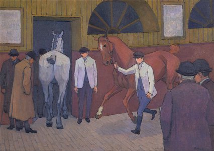 Robert Polhill Bevan - The Horse Mart - Google Art Project. Free illustration for personal and commercial use.