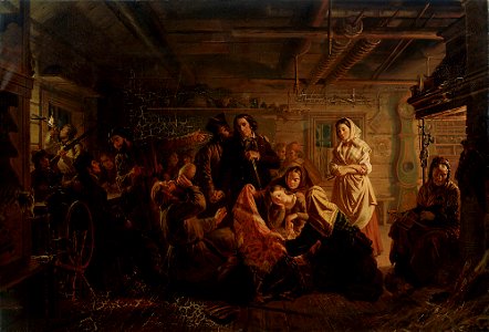 Robert Wilhelm Ekman - Kohtaus Hirvenhiihtäjistä - A I 45 - Finnish National Gallery