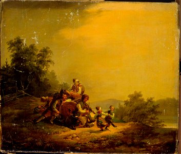 Robert Wilhelm Ekman - Lepääviä maalaisia ja tanssivia lapsia - A I 38 - Finnish National Gallery