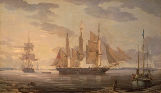 Robert Salmon - Ships in harbor - Google Art Project