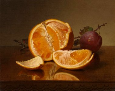 Robert Spear Dunning - Still life with orange and plum