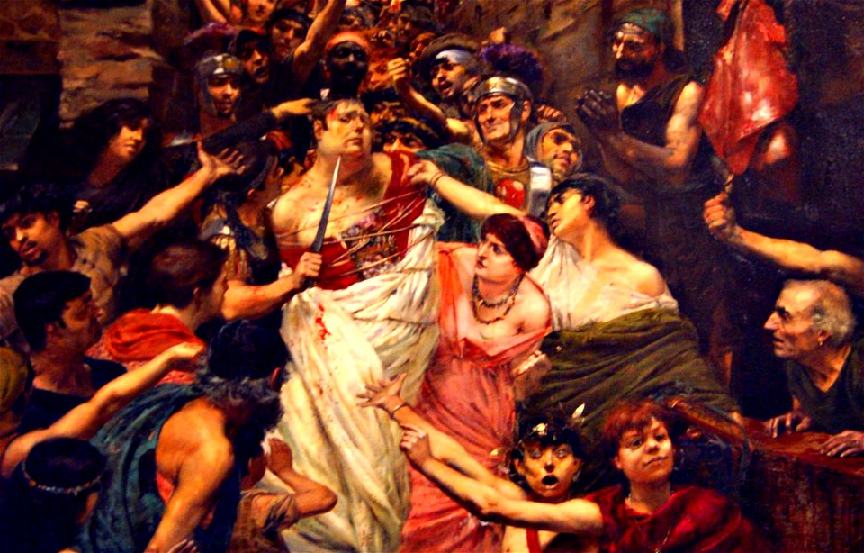 Rochegrosse Vitellius traîné dans les rues de Rome par la populace, 1883 crop