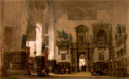 Interior of Basilica di Santa Maria Gloriosa dei Frari, Venice by David Roberts, RA