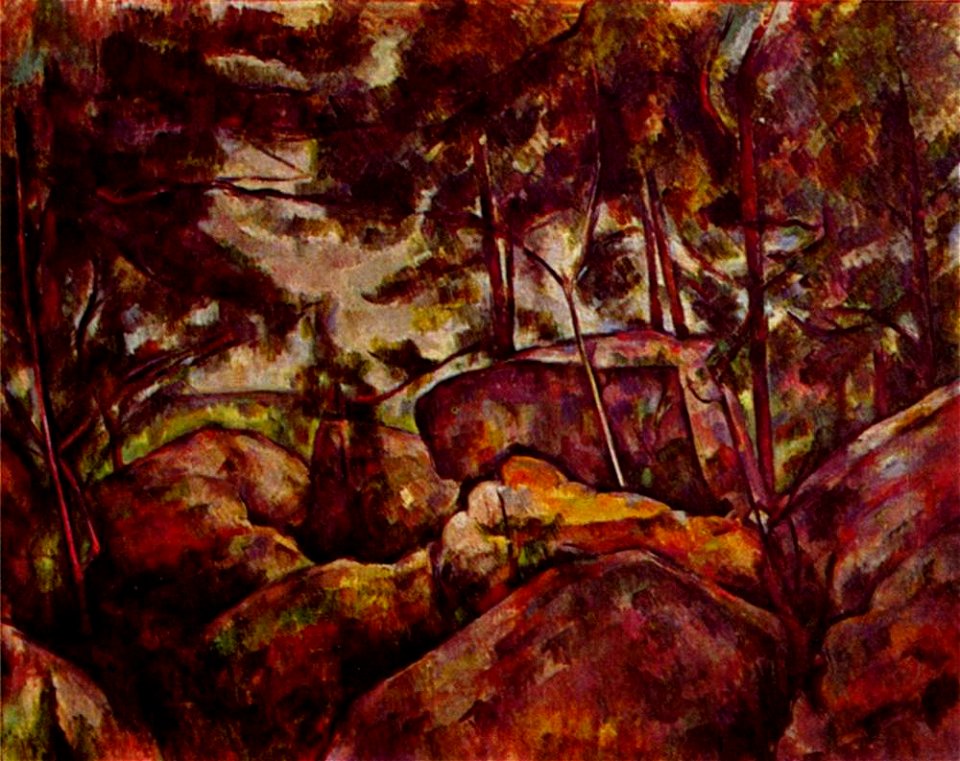 Rochers à Fontainebleau, par Paul Cézanne, Yorck