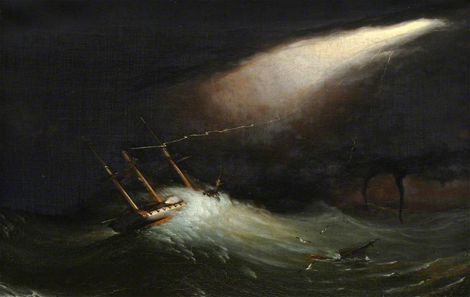 Robert Strickland Thomas (1787-1853) - HMS 'Melpomene' in Distress, 17 ...