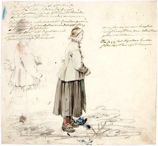 Robert Wilhelm Ekman - Seisova taalalaisnainen sivulta - A I 457-173 - Finnish National Gallery