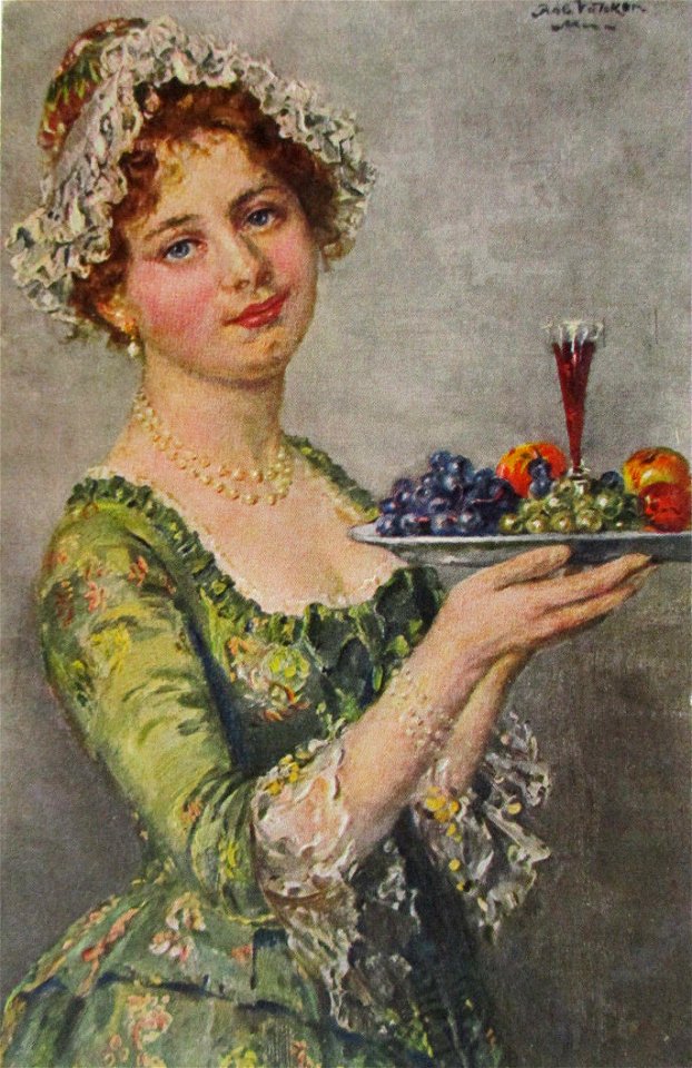 Robert Völcker Mädchen mit Fruchtschale