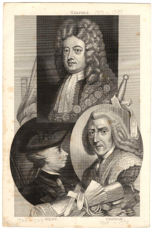 Robert Walpole, 1st Earl of Orford; James Wolfe; William Pitt, 1st Earl of Chatham by Richard Brompton