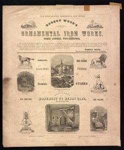 Robert Wood's ornamental iron works, Ridge Avenue, Philadelphia - Hinckley ; printed by Henry B. Ashmead. LCCN2013650031