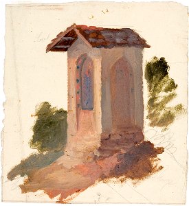 Robert Wilhelm Ekman - Italialainen kappeli, luonnos - A I 457-185 - Finnish National Gallery
