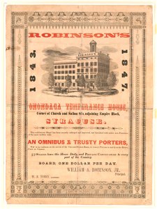 Robinson's Onondaga temperance house, corner of Church and Salina st's, adjoining Empire block, Syracuse - Chase. LCCN2012649665