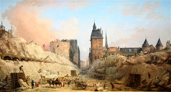 Hubert Robert - The Demolition of Houses on the Pont au Change - BStGS inv. no. HUW 15