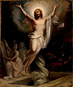 Robert Wilhelm Ekman - Kristuksen ylösnousemus, nykyisen Keski-Porin kirkon alttaritaulun luonnos - A II 990-5 - Finnish National Gallery