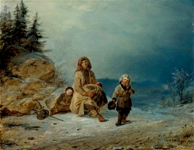 Robert Wilhelm Ekman - Beggar Family on the Road - A I 39 - Finnish National Gallery
