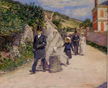 Theodore Robinson - The Wedding March (1892). Free illustration for personal and commercial use.