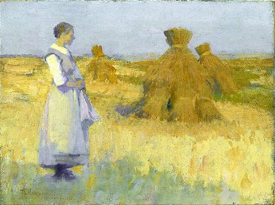 Theodore Robinson - Etude (1890). Free illustration for personal and commercial use.