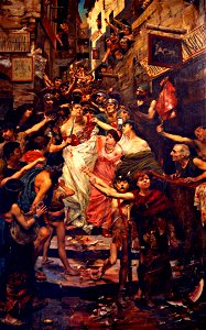 Rochegrosse Vitellius traîné dans les rues de Rome par la populace, 1883