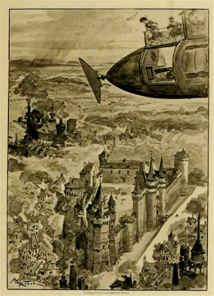 Robida - Le Vingtième siècle - la vie électrique, 1893 (page 91 crop)