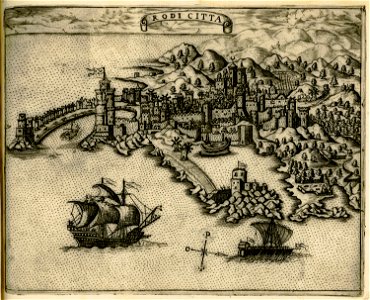 Rodi citta - Camocio Giovanni Francesco - 1574