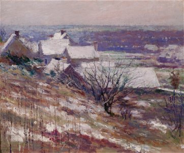 Theodore Robinson - Winter Landscape (1889). Free illustration for personal and commercial use.