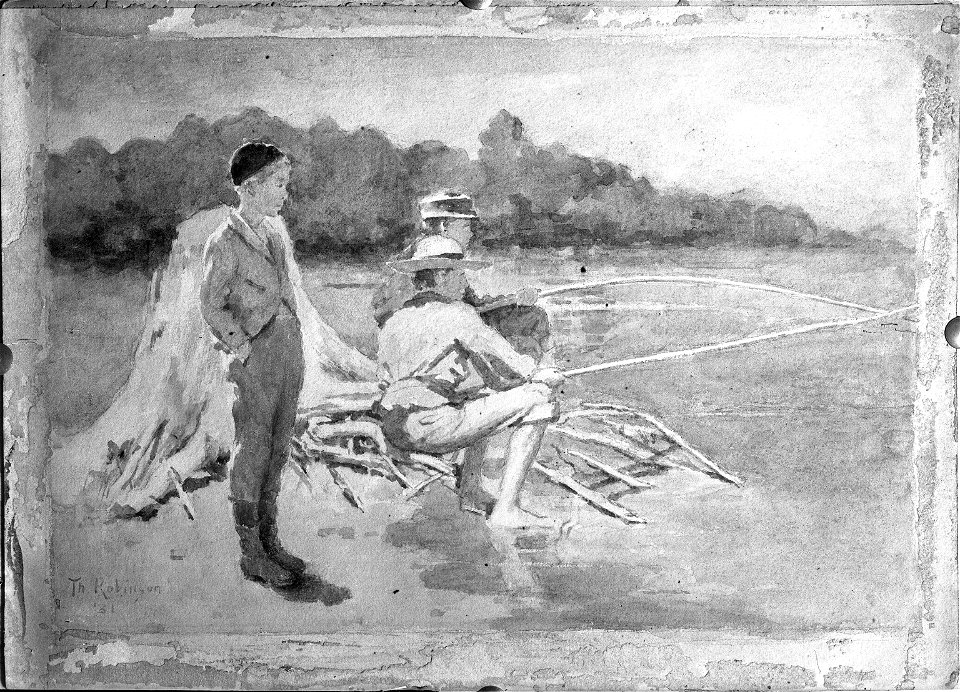 Brooklyn Museum - Children Fishing - Theodore Robinson
