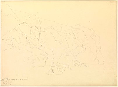 Rocky coastline, Kynance Cove, Cornwall, 1817 RMG PZ0933
