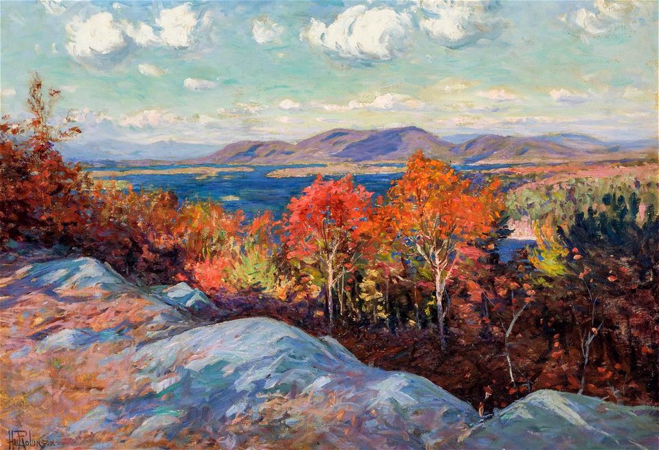 Landscape of Lake and Mountains by Hal Robinson