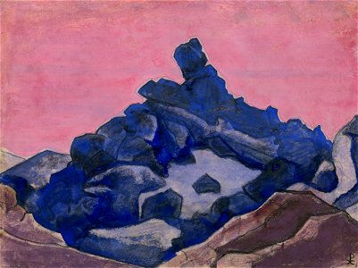 Nicholas Roerich - Blue Cliff. Free illustration for personal and commercial use.