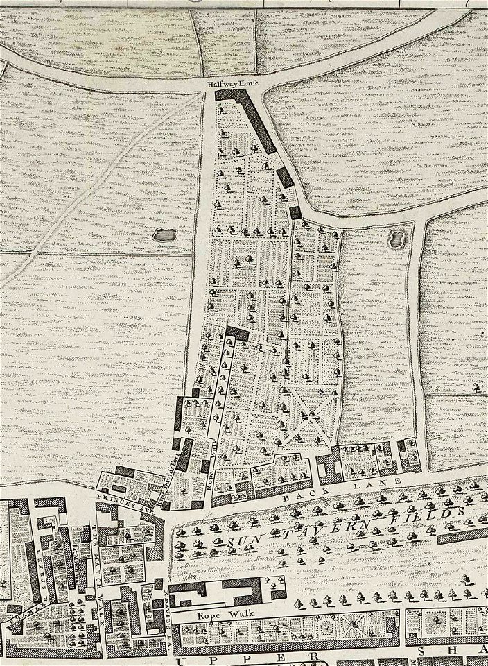 Rocque Map of London 1746 089