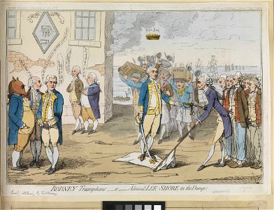 Rodney Triumphant - or - Admiral Lee-Shore in the Dumps (caricature) RMG PX8518