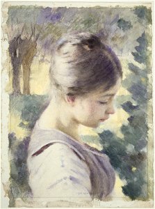 Brooklyn Museum - Decorative Head - Theodore Robinson. Free illustration for personal and commercial use.