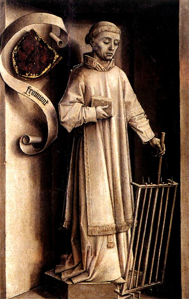 Rogier van der Weyden - Portrait Diptych of Laurent Froimont (reverse side) - WGA25699