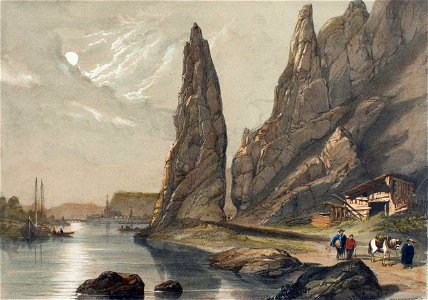 Roche Bayard by moonlight on the Meuse