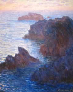 Rocks at Belle-ile, Port-domois by Monet, 1886. Free illustration for personal and commercial use.