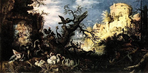 Roelant Savery - Landscape with Birds - WGA20887. Free illustration for personal and commercial use.