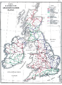 Roell-1912 Karte der Britischen und Irischen Eisenbahnen