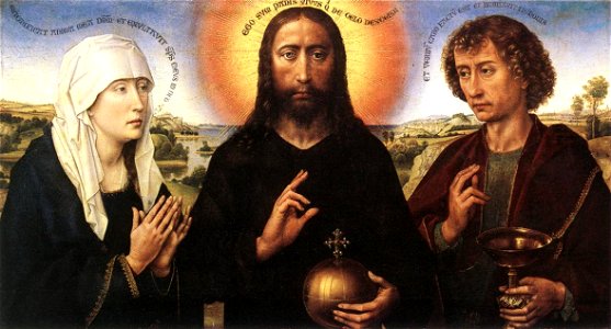 Rogier van der Weyden - Braque Family Triptych (central panel) - WGA25654