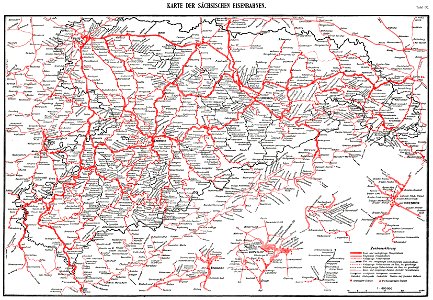Roell-1912 Karte der Sächsischen Eisenbahnen