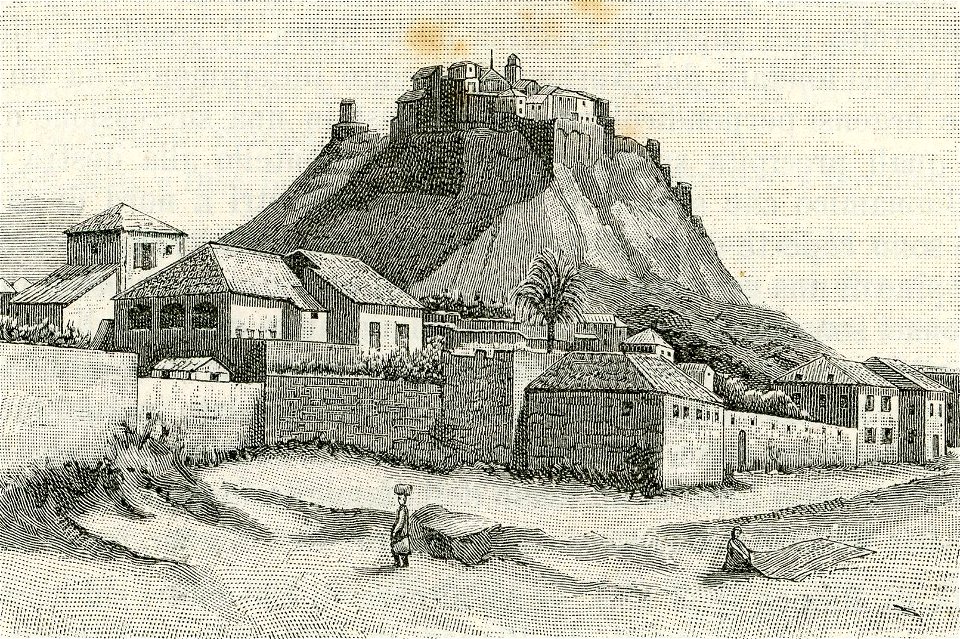 Roccella Jonica veduta del paese (xilografia di Barberis)