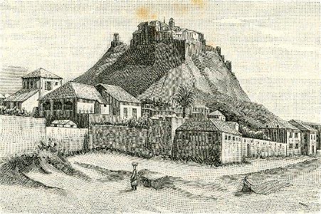 Roccella Jonica veduta del paese (xilografia di Barberis)