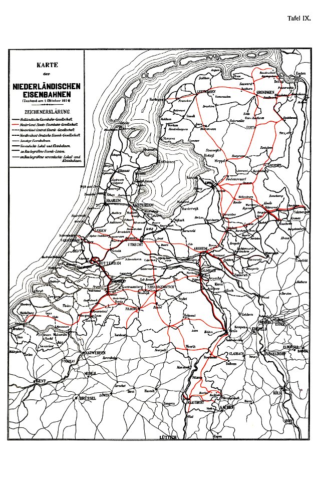 Roell-1912 Karte der Niederländischen Eisenbahnen