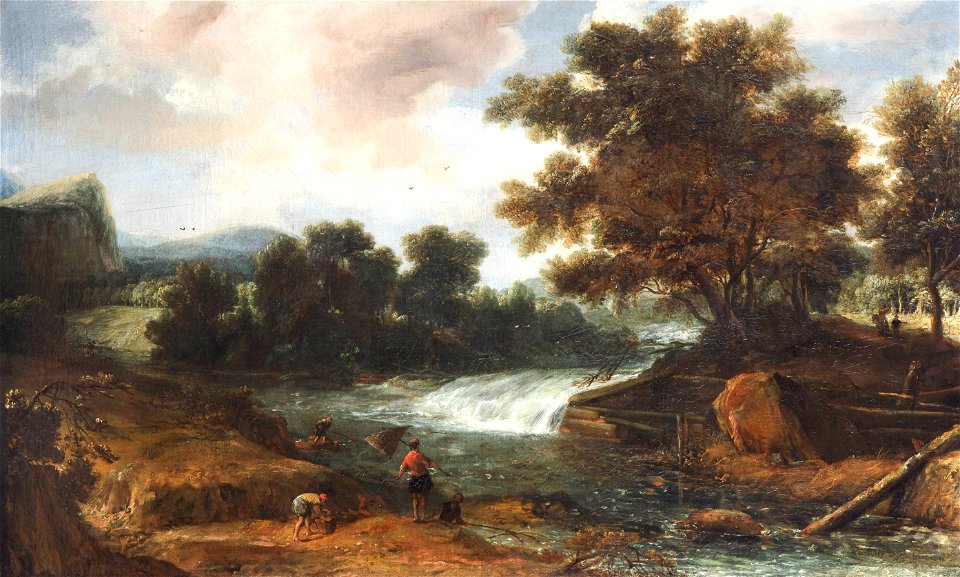 Roelant Roghman - Mountain landscape with waterfall 72 roghman 6558