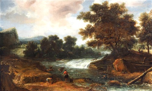 Roelant Roghman - Mountain landscape with waterfall 72 roghman 6558. Free illustration for personal and commercial use.