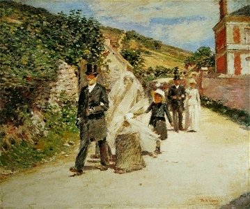 Theodore Robinson - Le Cortège nuptial. Free illustration for personal and commercial use.