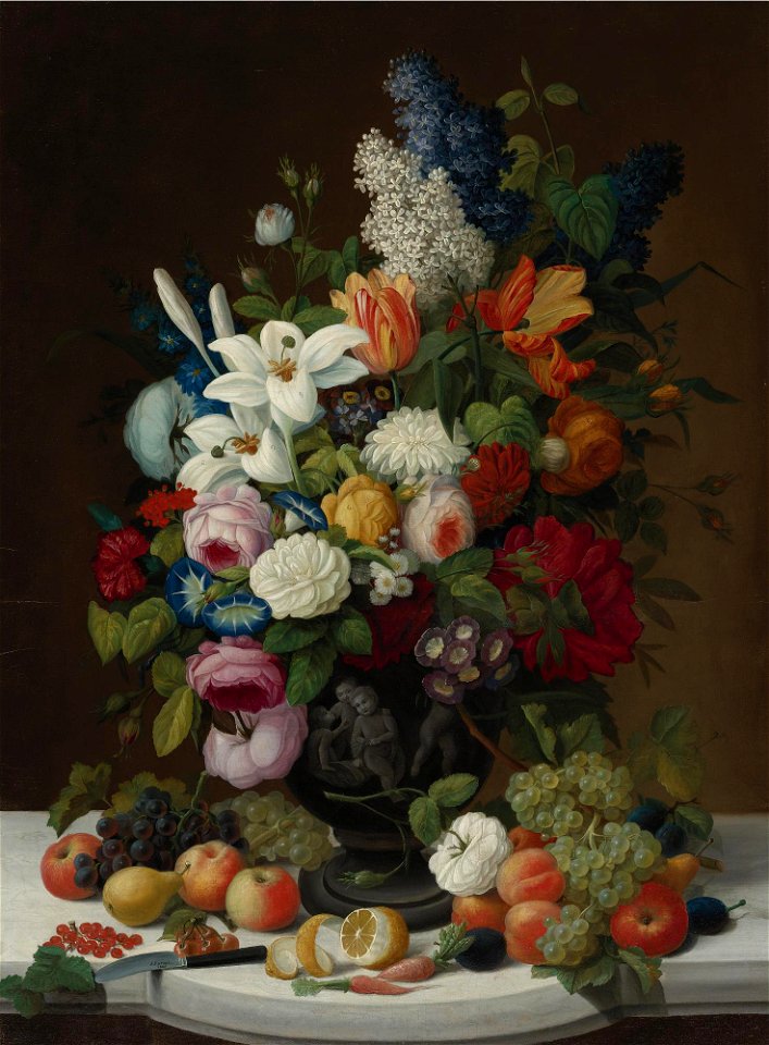 Severin Roesen - Stillleben mit Blumen und Früchten