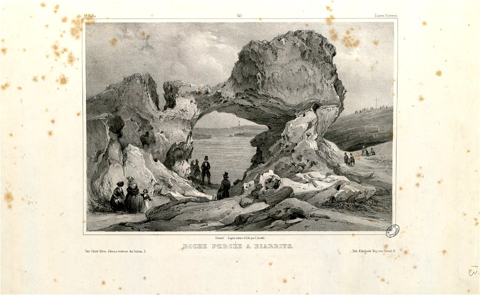 Roche percée à Biarrits (Basses Pyrénées) - Fonds Ancely - B315556101 A JACOTTET 2 015