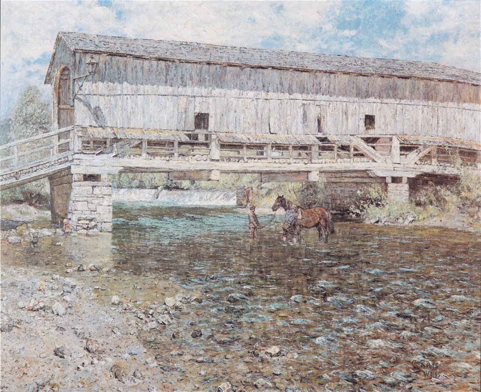 Rohlfs - Die gedeckte Ilmbrücke in Buchfart bei Weimar, 1889