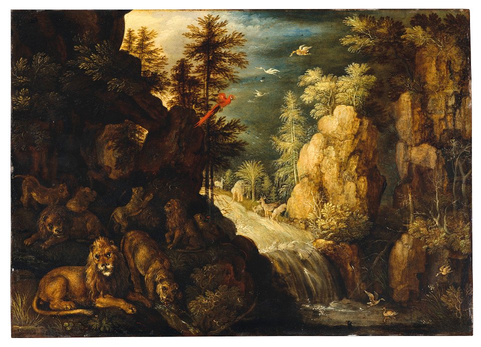 Roelandt savery lions dans un paysage boise112620)