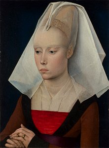 Rogier van der Weyden-workshop - Portrait of a Lady - 1460 (National Gallery London). Free illustration for personal and commercial use.